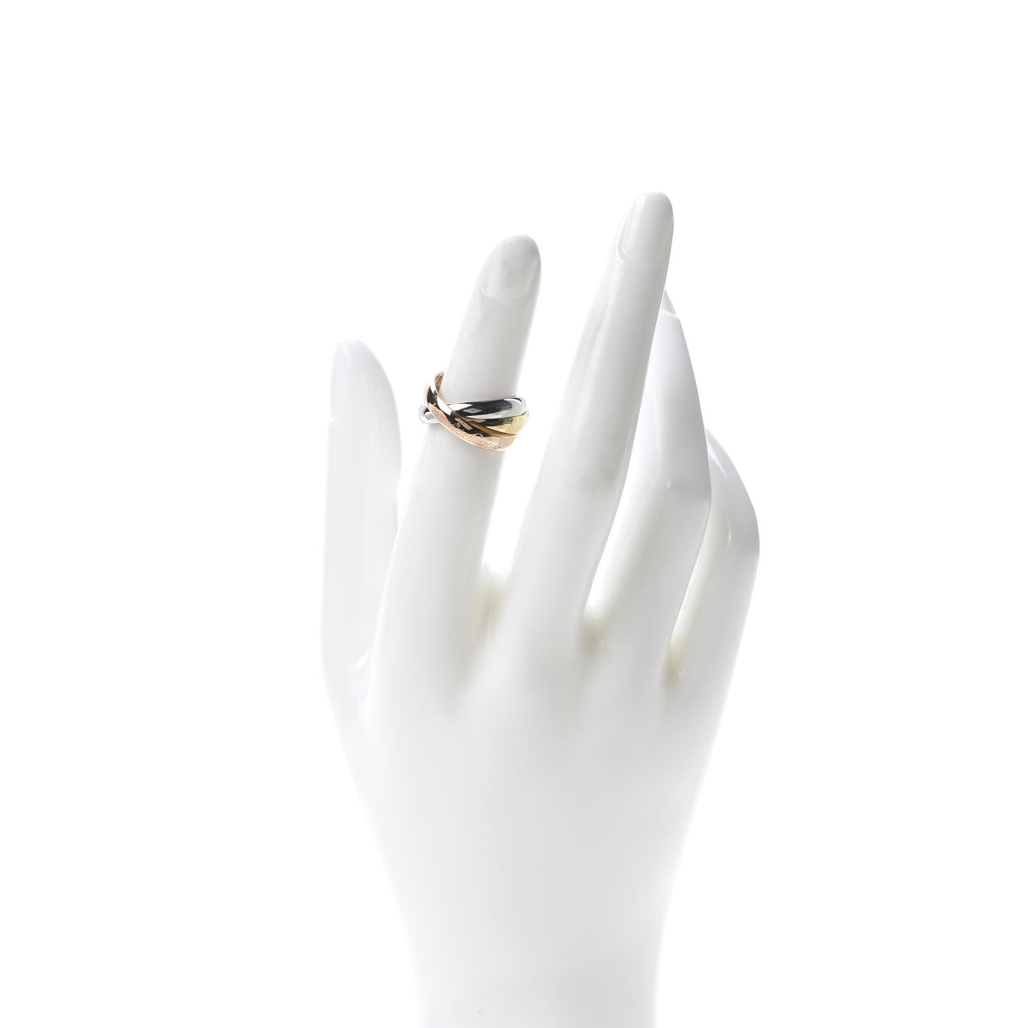 Cartier 18K Pink Yellow White Gold Classic Les Must De Trinity Ring 50 5.25 2 of 5