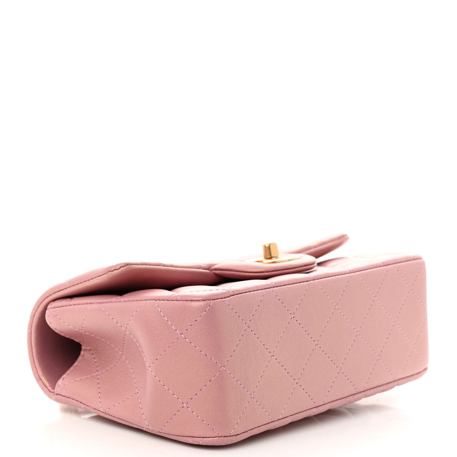 Chanel Iridescent Lambskin Quilted Mini Top Handle Rectangular Flap Pink 4 of 11