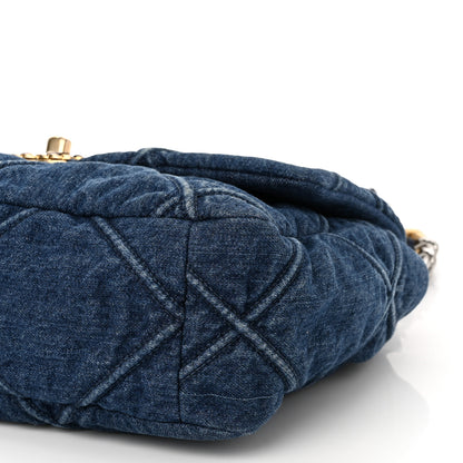 Chanel Denim Quilted Large Chanel 19 Flap Blue 10 of 10