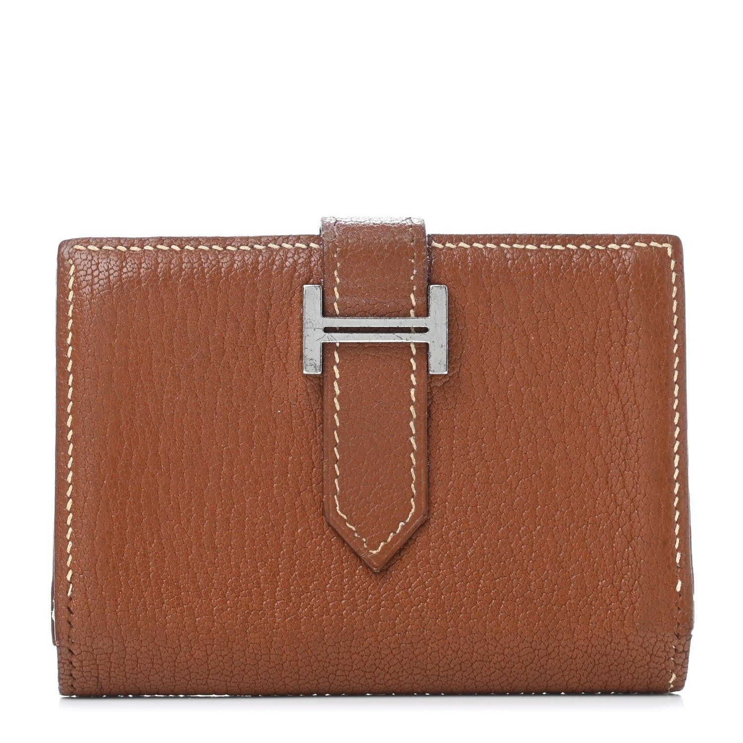 Hermes Chevre Mysore Bearn Card Holder Wallet Gold 1 of 4