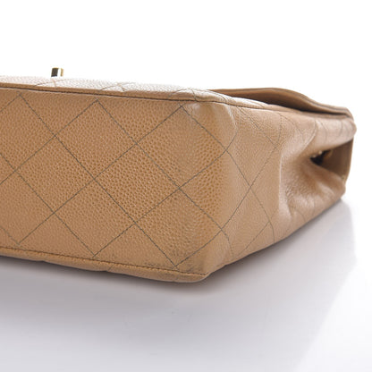 Chanel Caviar Quilted Jumbo Single Flap Beige 14 of 18