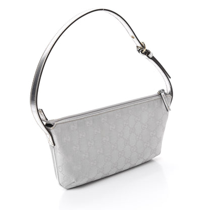 Gucci Metallic Monogram Pretty Boat Pochette Silver 3 of 10