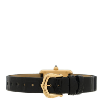 Cartier 18K Yellow Gold Alligator 16.5mm Tank Louis Quartz Watch 3 of 5