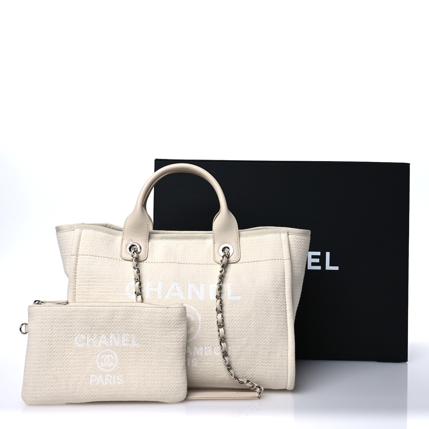 Chanel Mixed Fibers Small Deauville Tote White 12 of 12