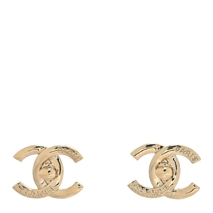 Chanel Metal Logo CC Turnlock Earrings Gold 1 of 4
