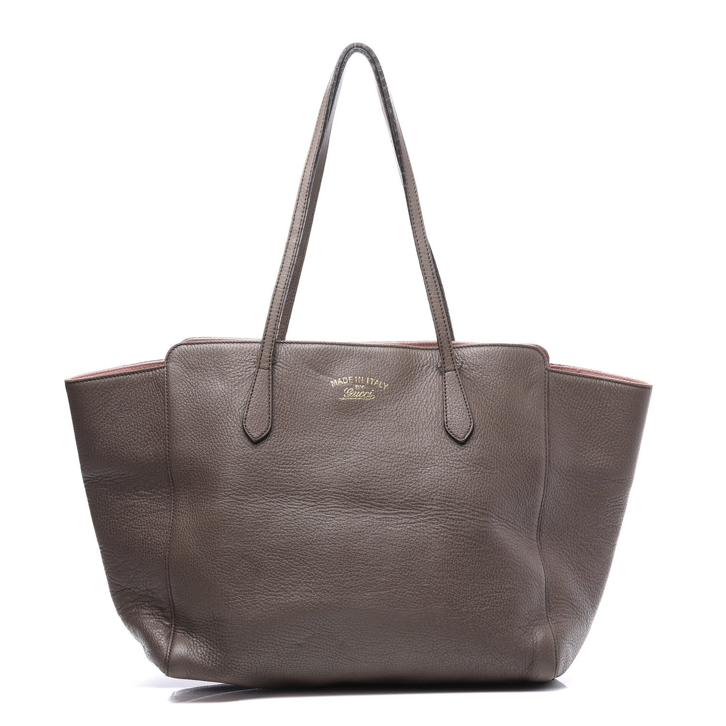 Dollar Calfskin Medium Swing Tote Grey Field Soft Pink