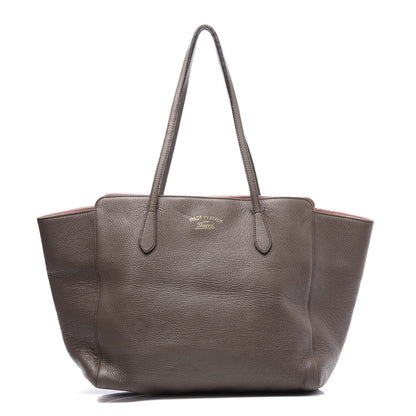 Gucci Dollar Calfskin Medium Swing Tote Grey Field Soft Pink 1 of 9
