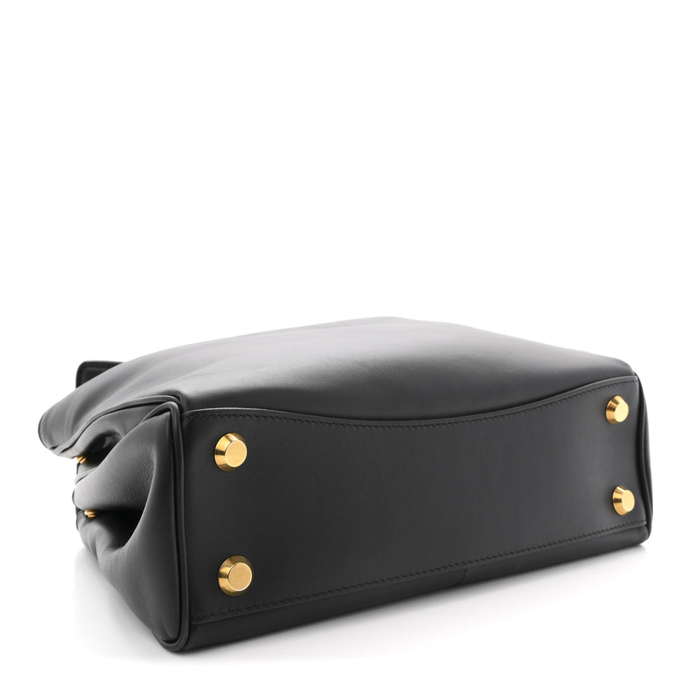 Balenciaga Natural Smooth Calfskin Small Rodeo Top Handle Handbag Black ...