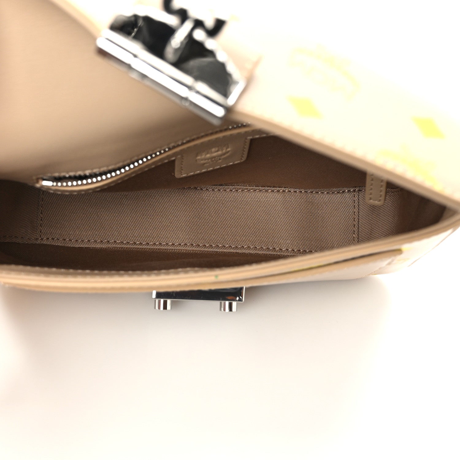 MCM Calfskin Color Splash Logo Crossbody Small Croissant 5 of 11