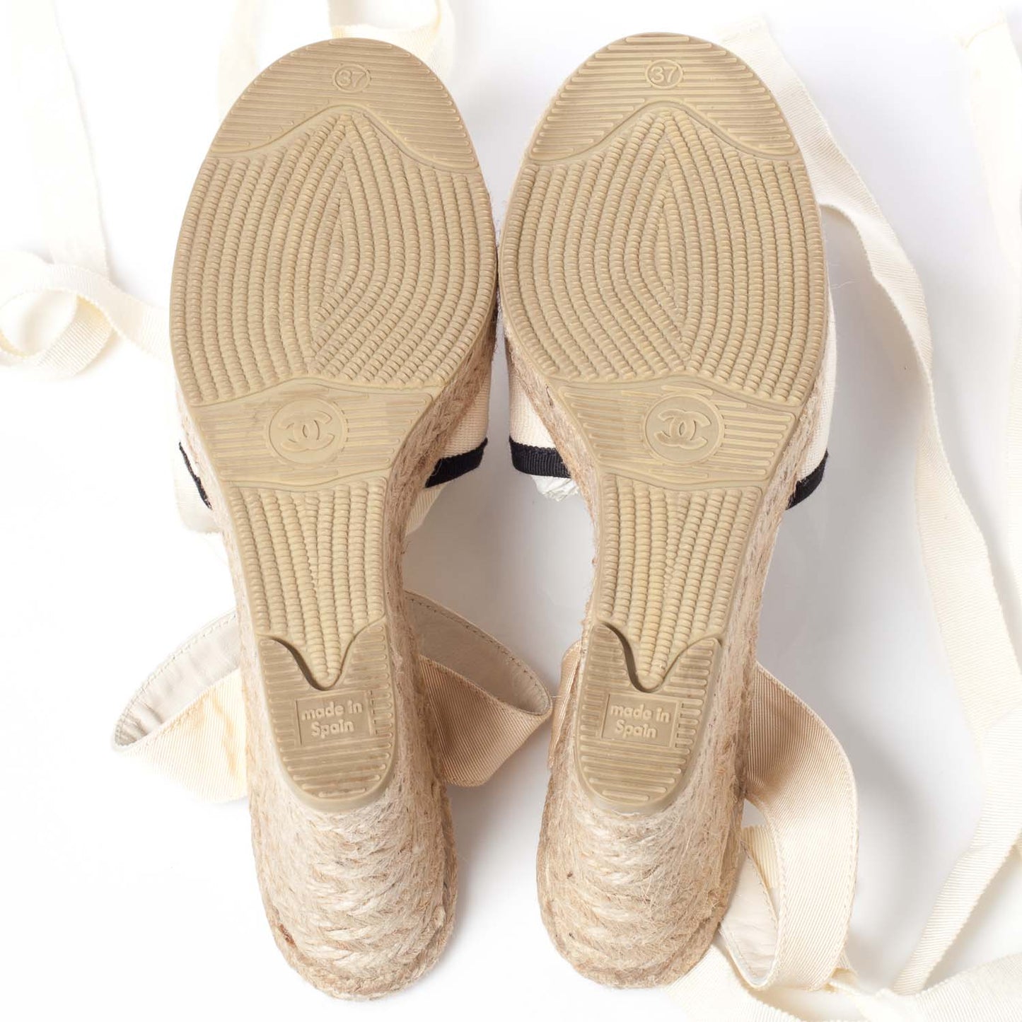 Canvas Espadrille Flower Wedges 37