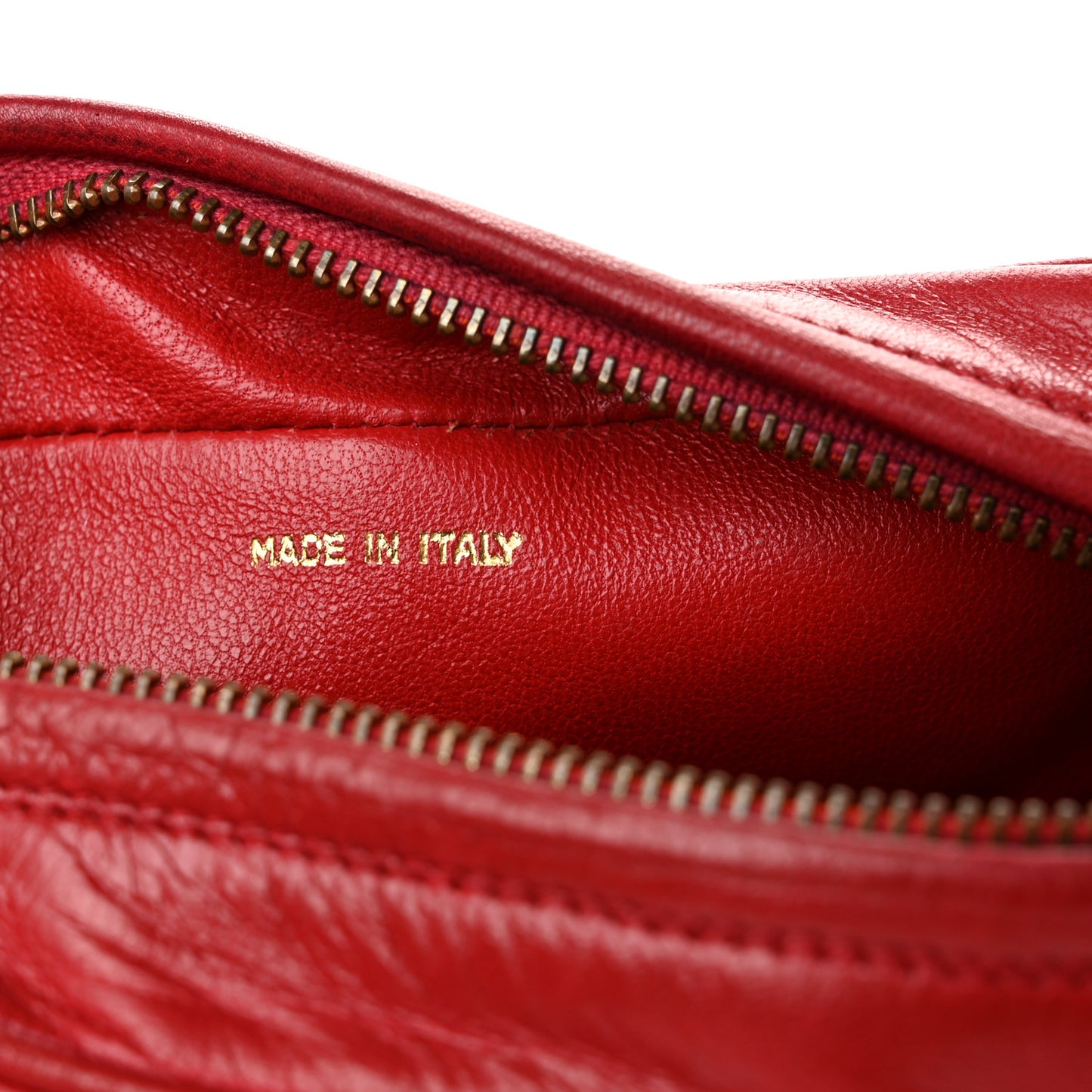 Lambskin Quilted Tassel Camera Case Red