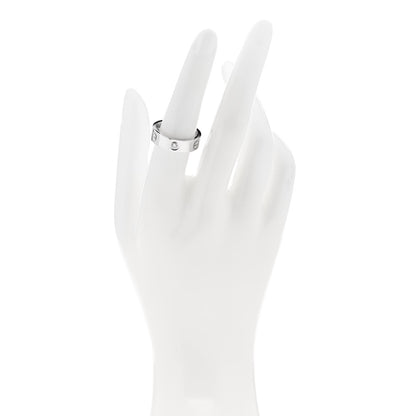 Cartier 18K White Gold 3 Diamond 5.5mm LOVE Ring 54 6.75 2 of 5