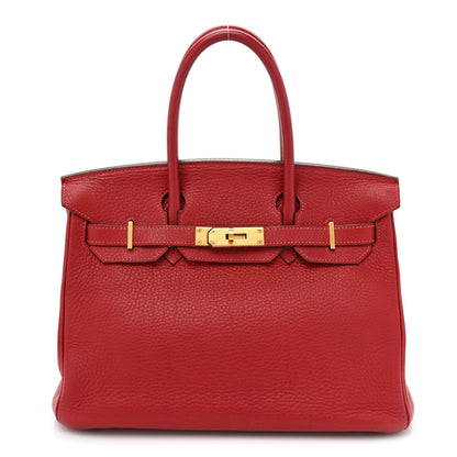 Hermes Taurillon Clemence Birkin 30 Rouge Vif 1 of 16