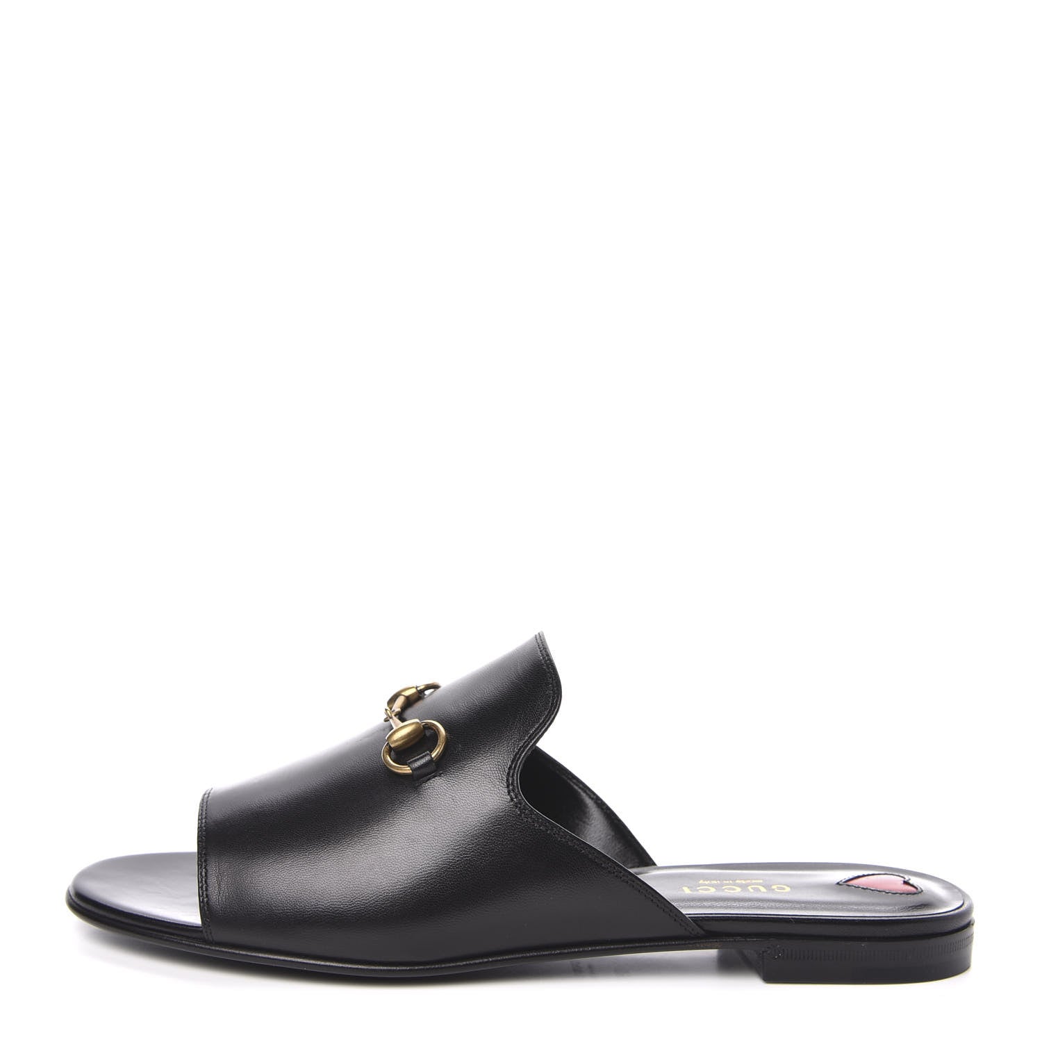 Gucci Malaga Kid Horsebit Slide Sandals 39.5 Black 1 of 9