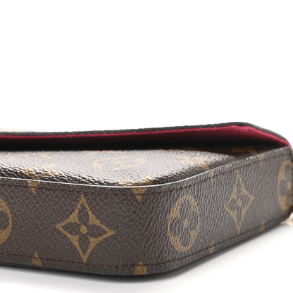 Louis Vuitton Monogram Pochette Felicie Chain Wallet Fuchsia 10 of 11