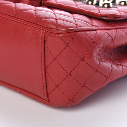 Dolce & Gabbana Lambskin Watersnake Embellished Lucia Shoulder Bag Red 9 of 9