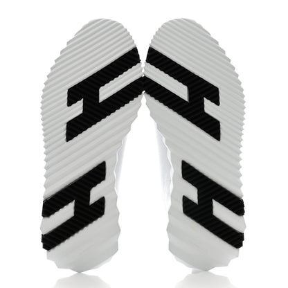 Hermes Goatskin Suede Goatskin Bouncing Sneakers 37 White Black 5 of 8