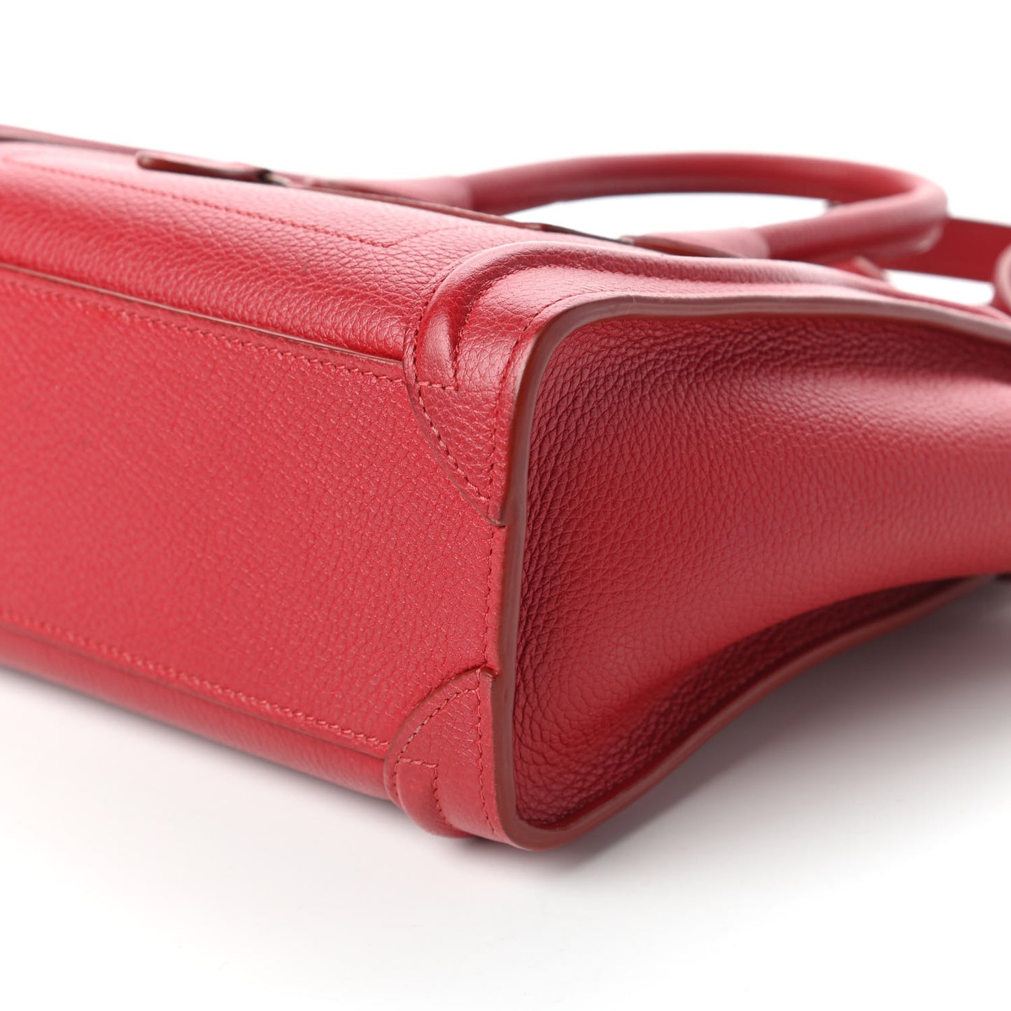 Drummed Calfskin Nano Luggage Red