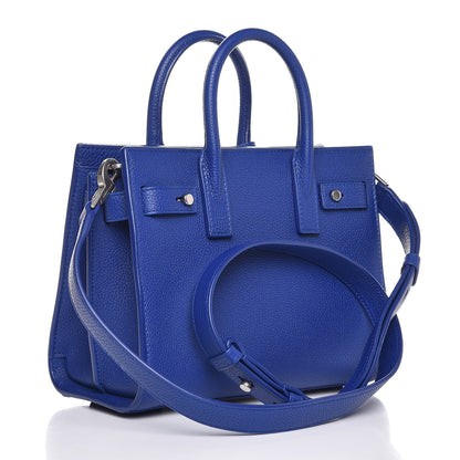 Saint Laurent Grained Calfskin Nano Supple Sac De Jour Flash Blue 3 of 7
