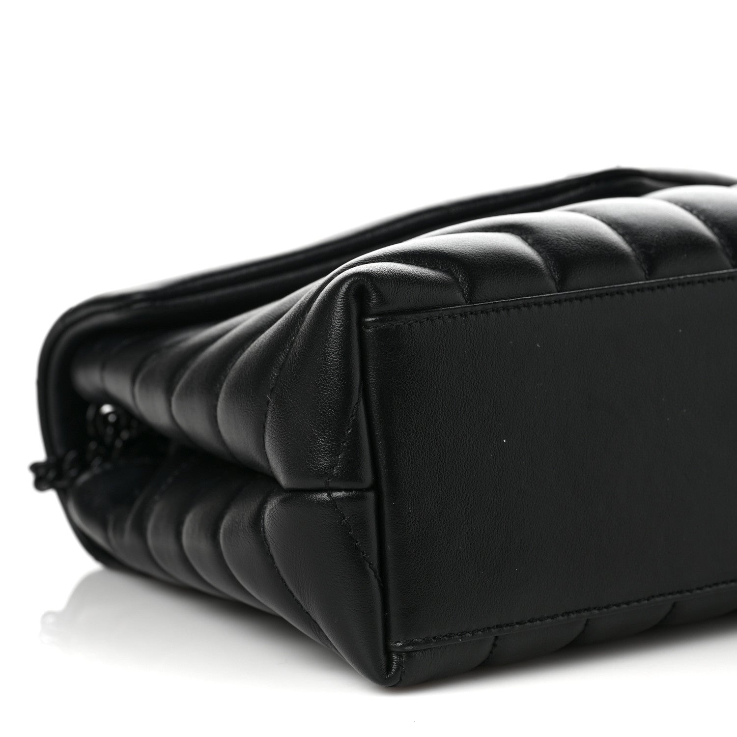 Saint Laurent Calfskin Y Quilted Monogram Monochrome Small Loulou Chain Satchel Black 7 of 14