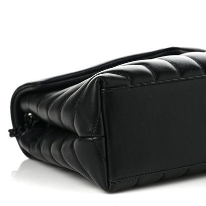 Saint Laurent Calfskin Y Quilted Monogram Monochrome Small Loulou Chain Satchel Black 7 of 14
