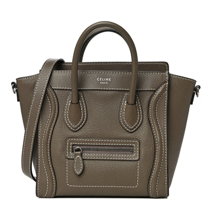 Celine Drummed Calfskin Nano Luggage Souris 1 of 15