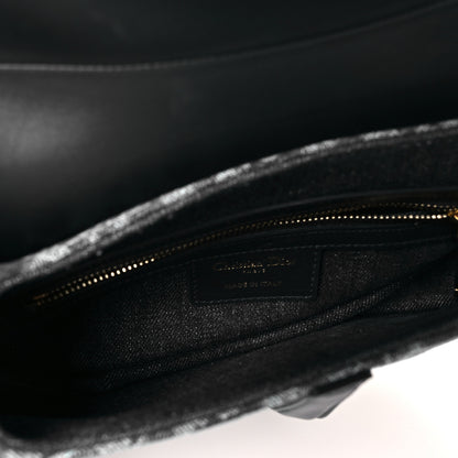 Christian Dior Denim Oblique Jacquard Saddle Bag With Strap Black 5 of 9