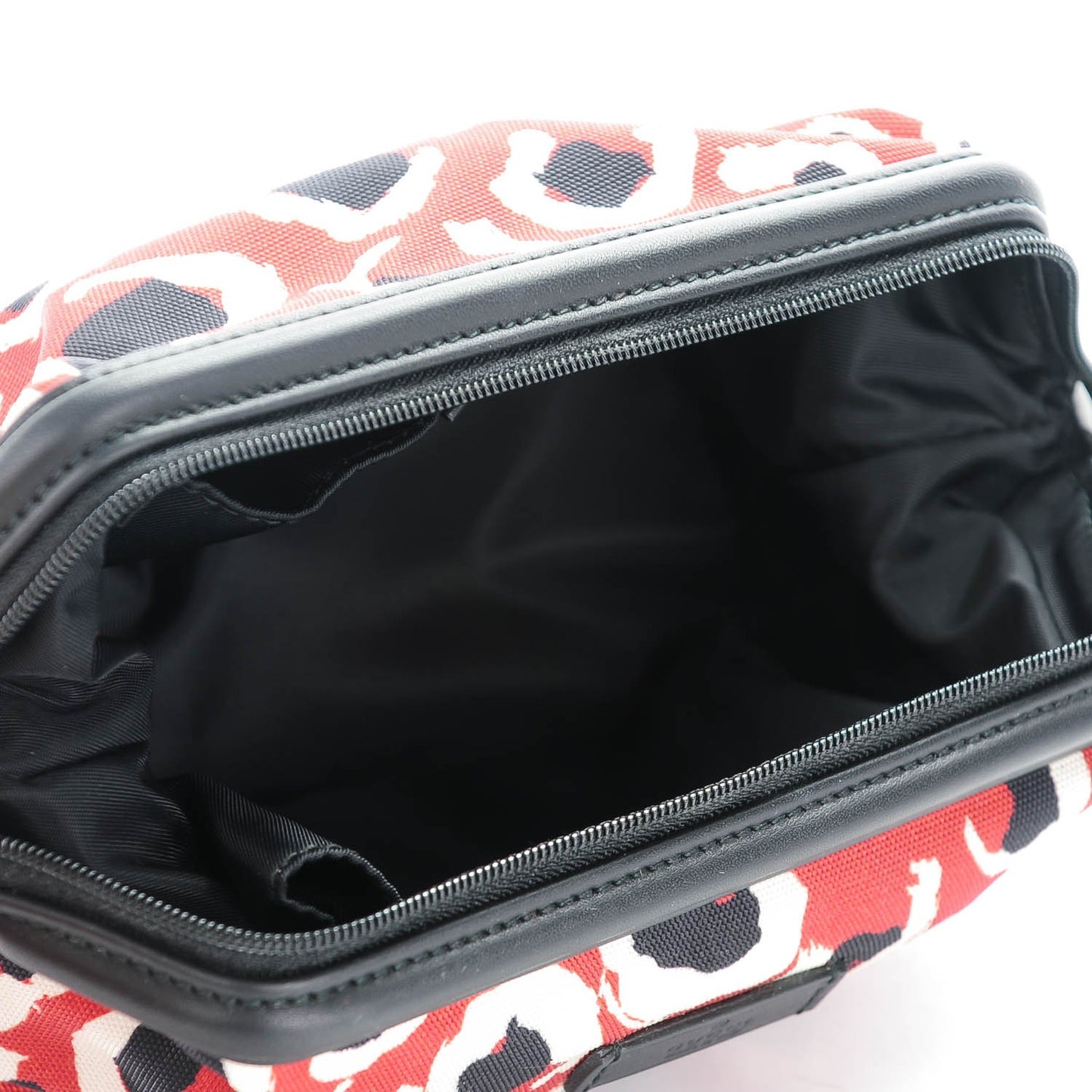 Canvas Leopard Print Cosmetic Pouch Red