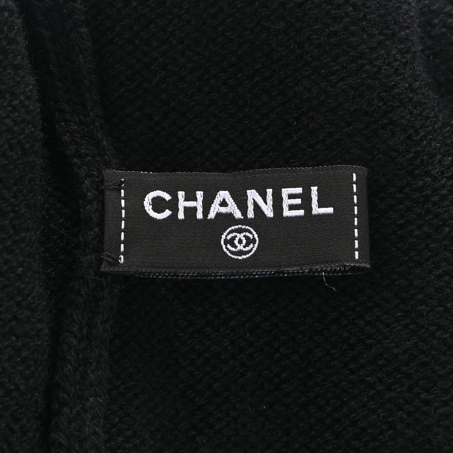Chanel Cashmere CC Beanie Hat Black Gold 4 of 6