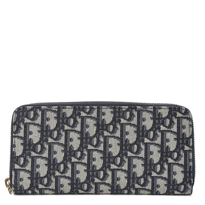 Christian Dior Oblique Zip Around Wallet Blue 1 of 8