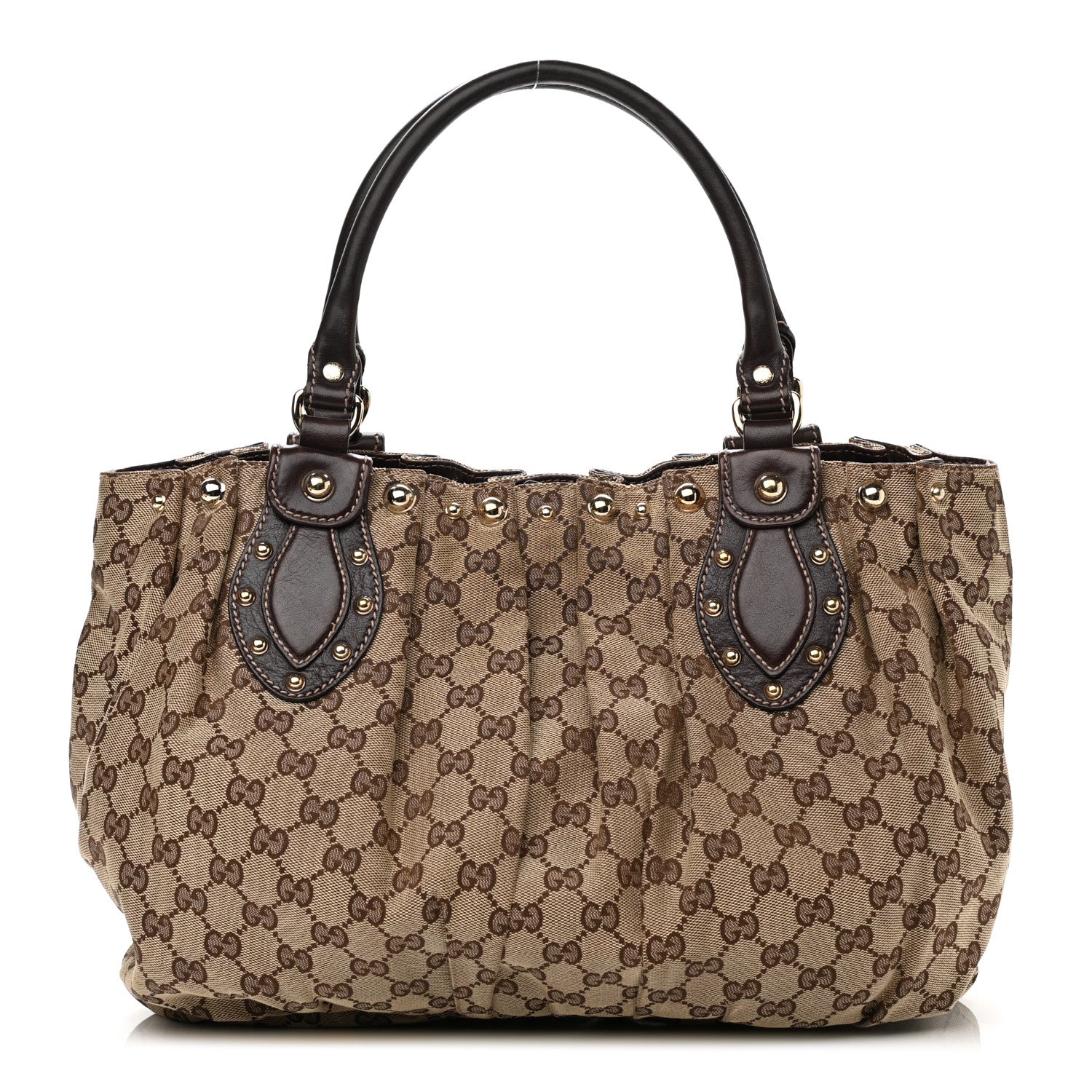Gucci Monogram Studded Pelham Tote Dark Brown 1 of 10