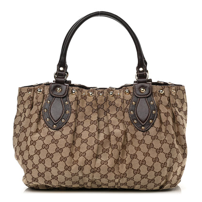 Gucci Monogram Studded Pelham Tote Dark Brown 1 of 10