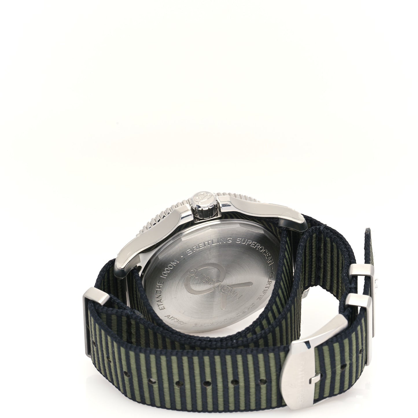Stainless Steel Nylon 44mm Super Ocean Chronometer Automatic Watch Green A17367