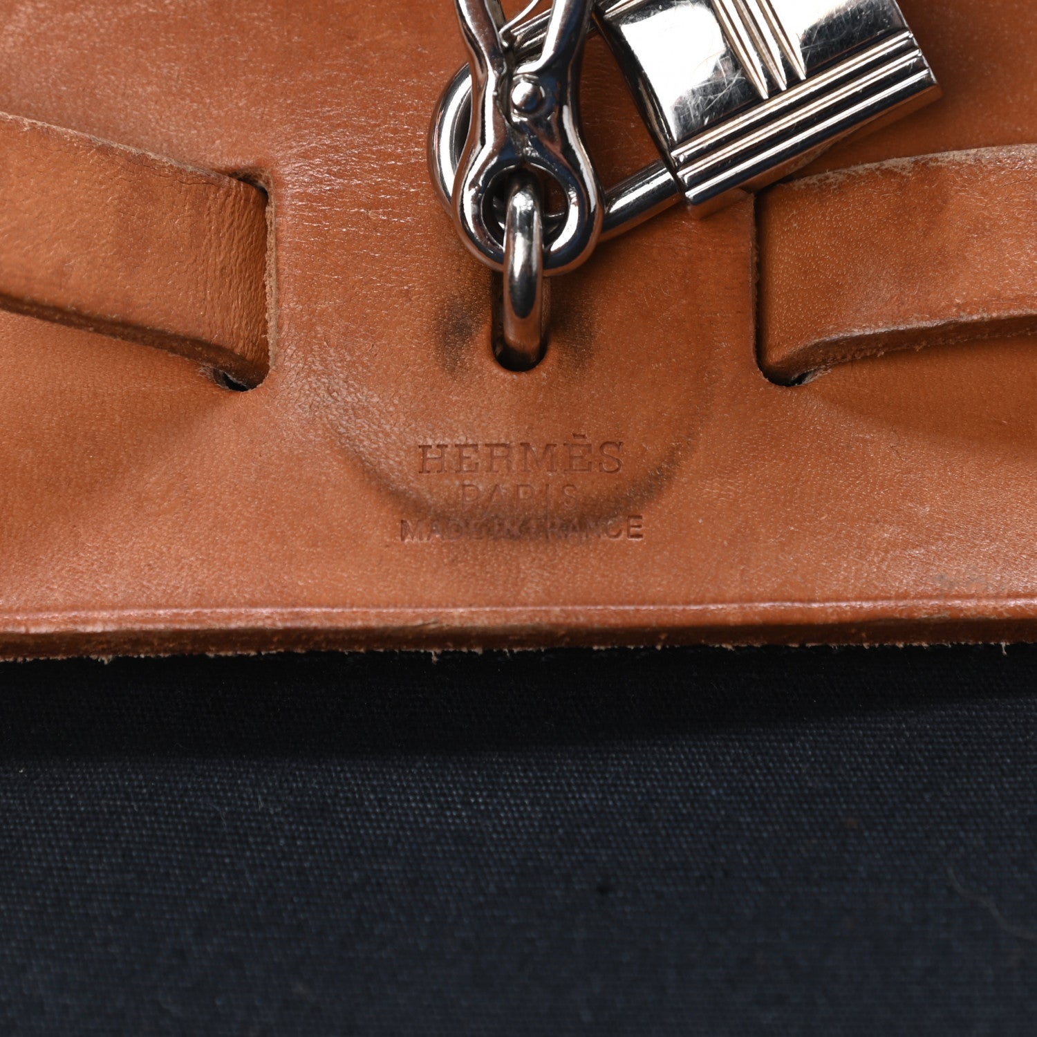 Hermes Toile Vache Calfskin Herbag PM 30 Black Natural 7 of 10