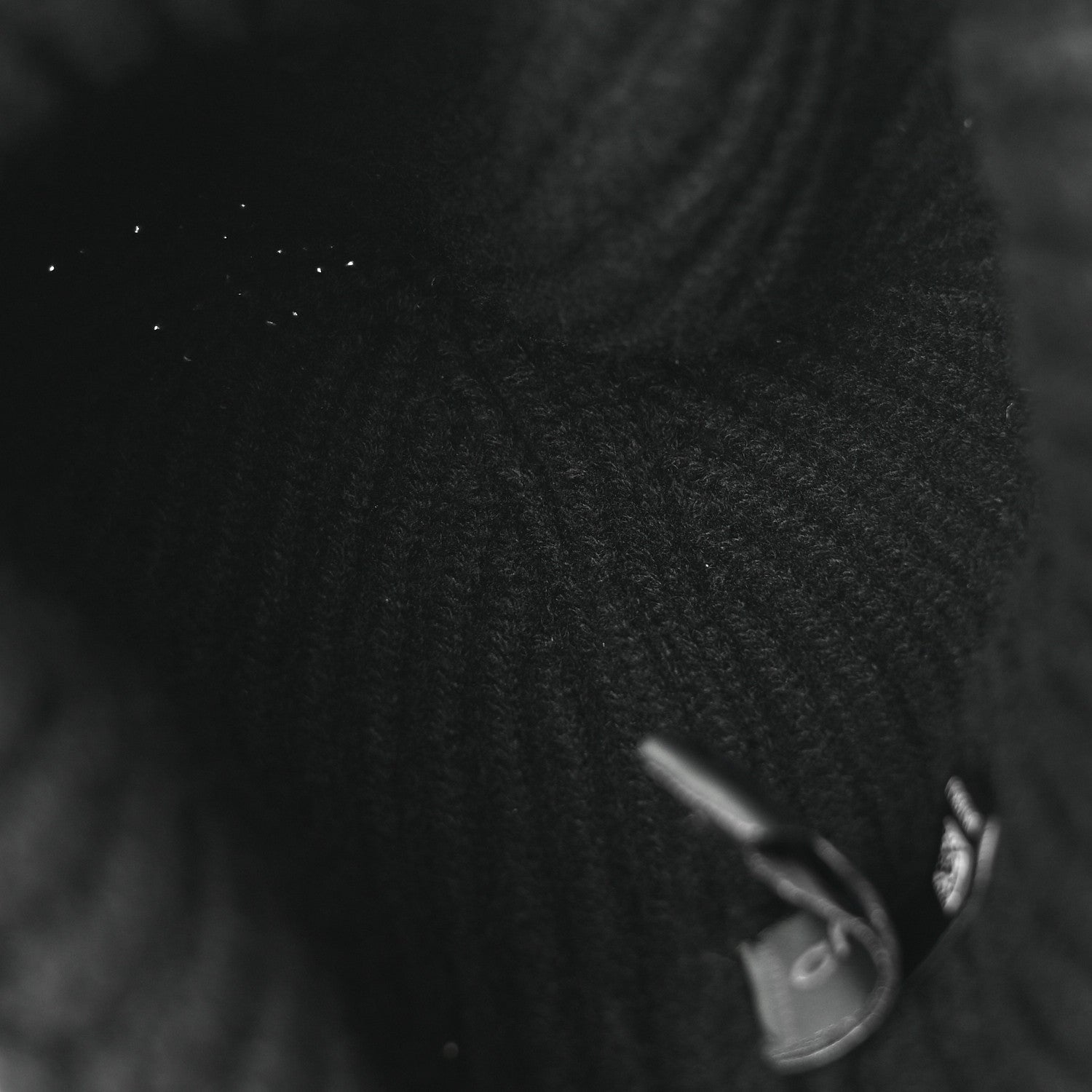 Chanel Cashmere Beaded Sequin Logo Beanie Hat Black 4 of 5