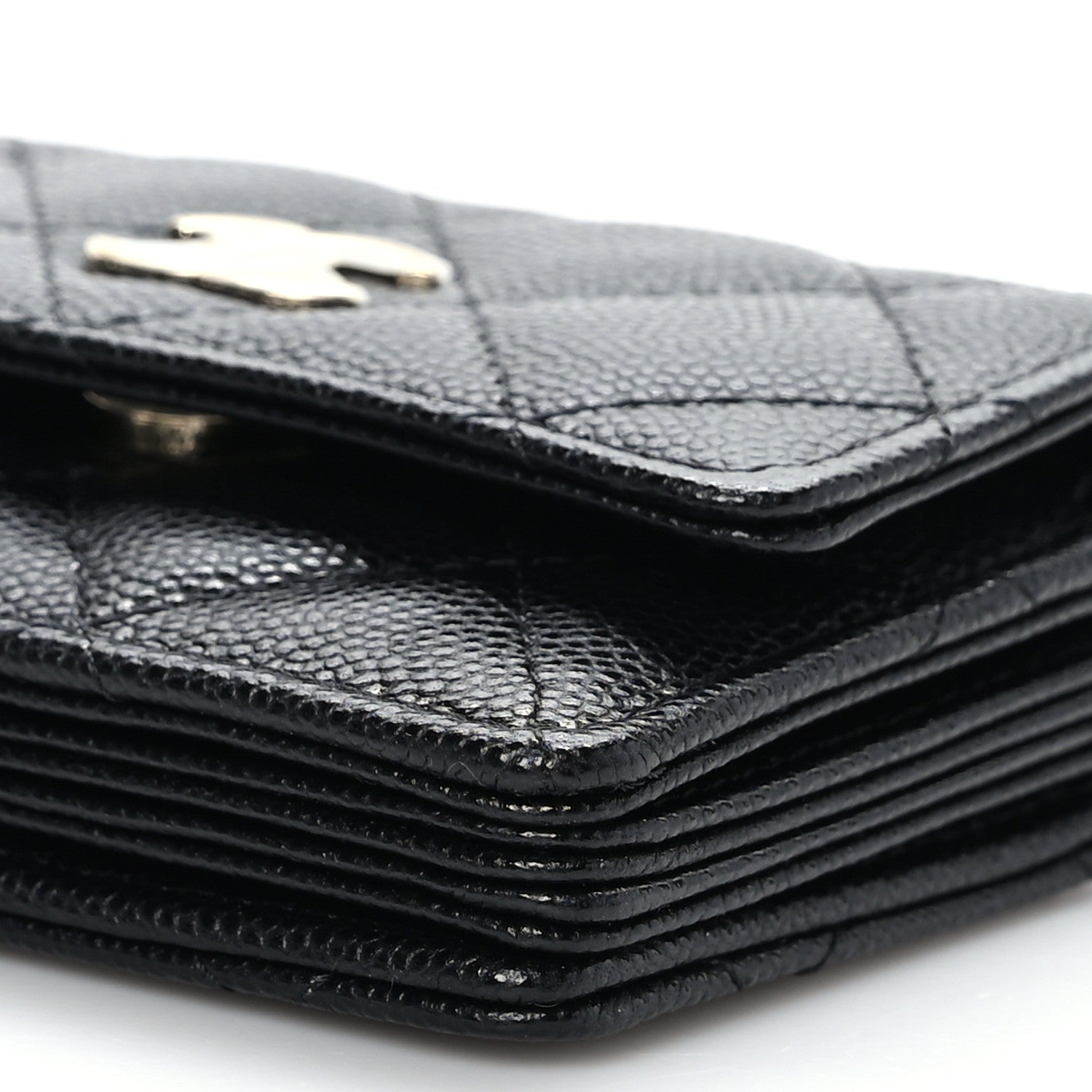 Chanel Caviar Quilted Card Holder With Charms On Chain Black 10 of 10