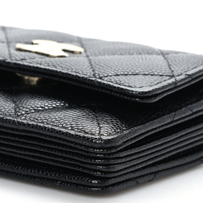 Chanel Caviar Quilted Card Holder With Charms On Chain Black 10 of 10