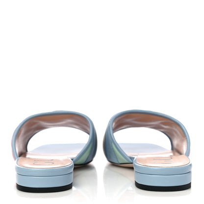 Gucci Nappa Matelasse Diagonal GG Marmont Flat Slide Sandals 37.5 Multicolor Pastel 6 of 12