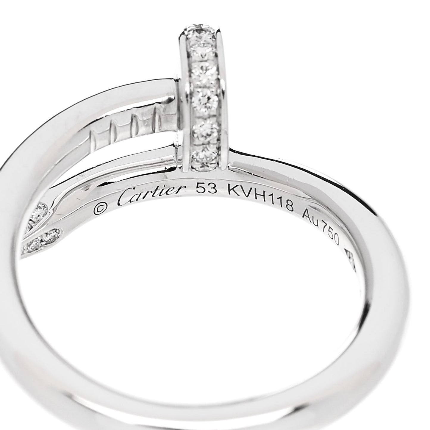 18K White Gold Diamond Juste Un Clou Ring 53 6.25