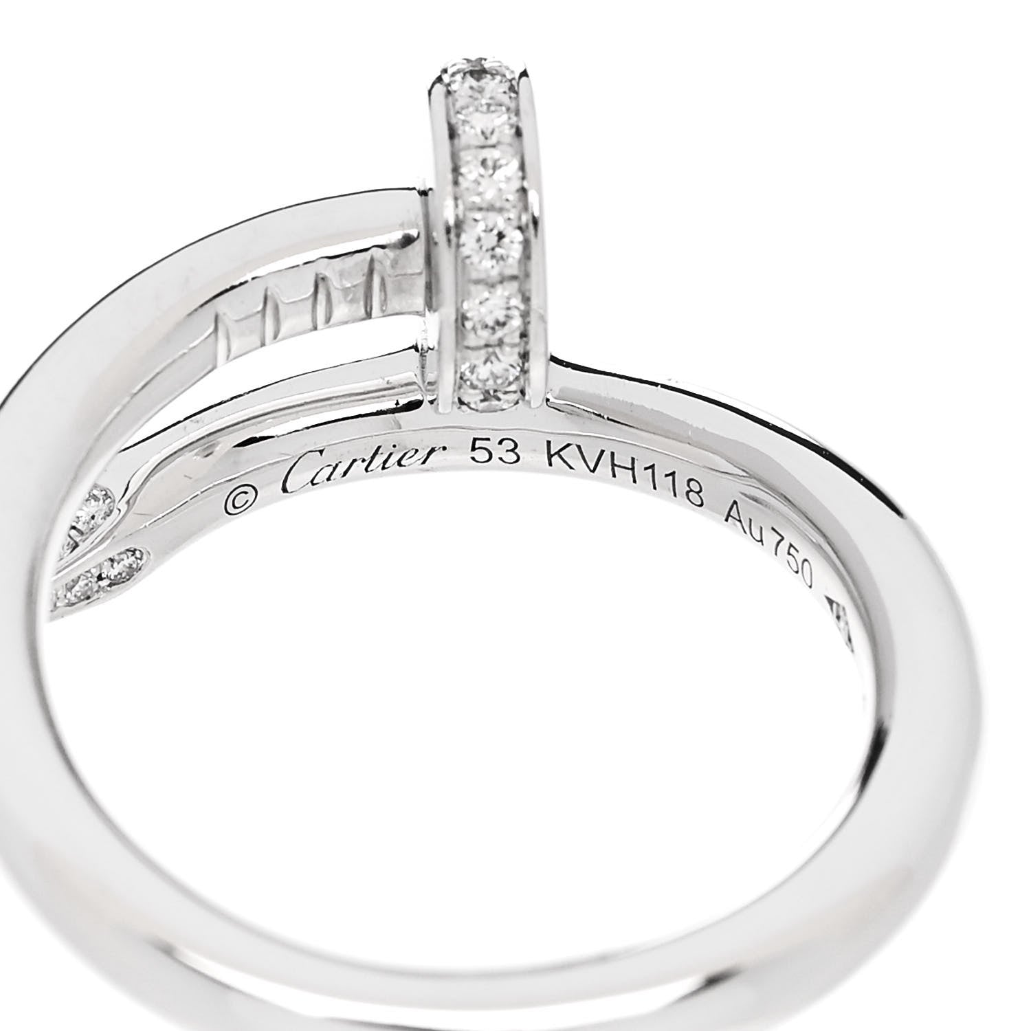 Cartier 18K White Gold Diamond Juste Un Clou Ring 53 6.25 5 of 6