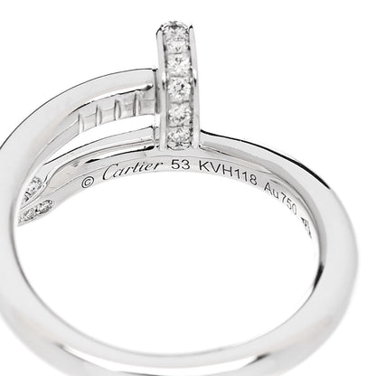 Cartier 18K White Gold Diamond Juste Un Clou Ring 53 6.25 5 of 6