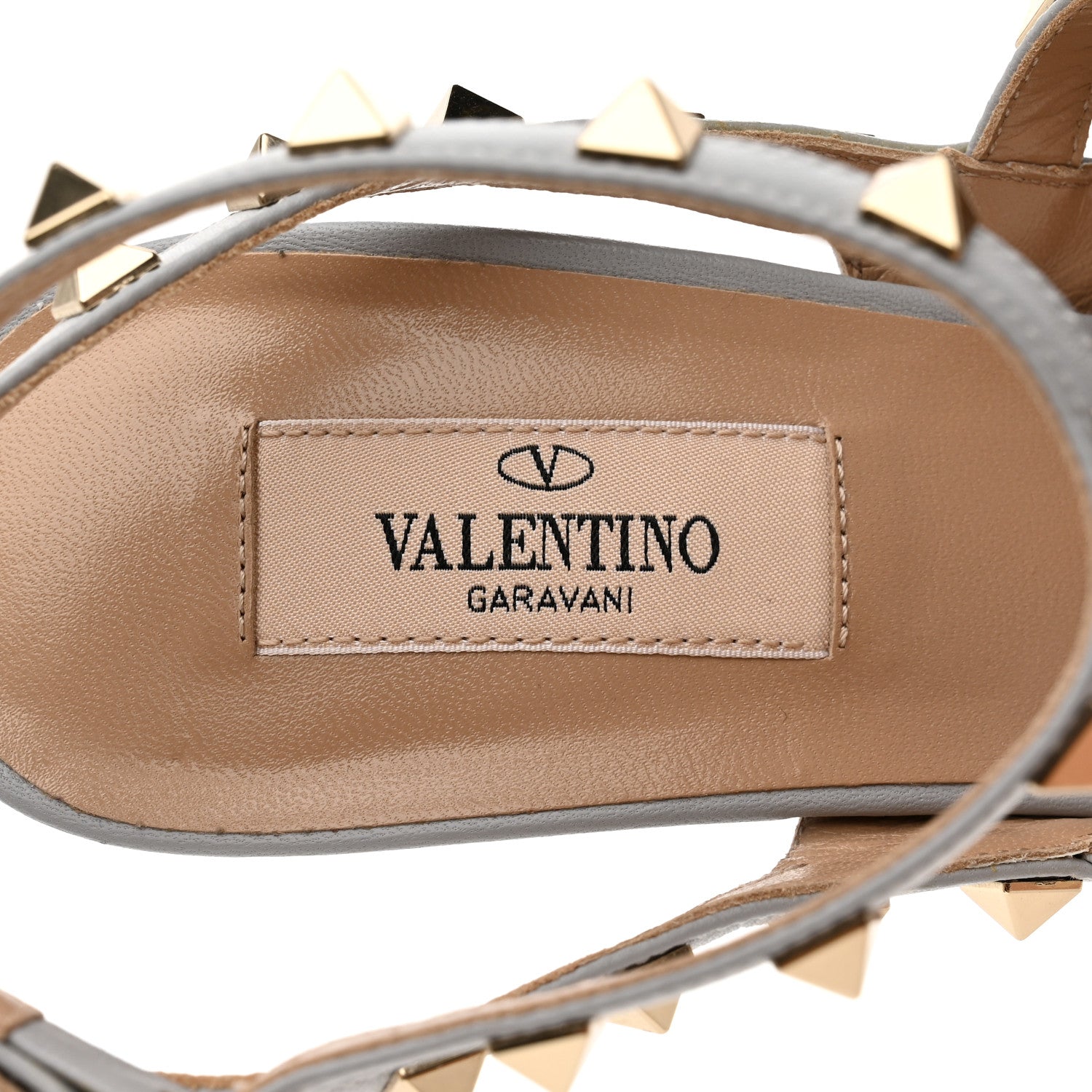 Valentino Garavani Suede Rockstud Ankle Strap 100mm Pumps 40.5 Pastel Grey 7 of 11
