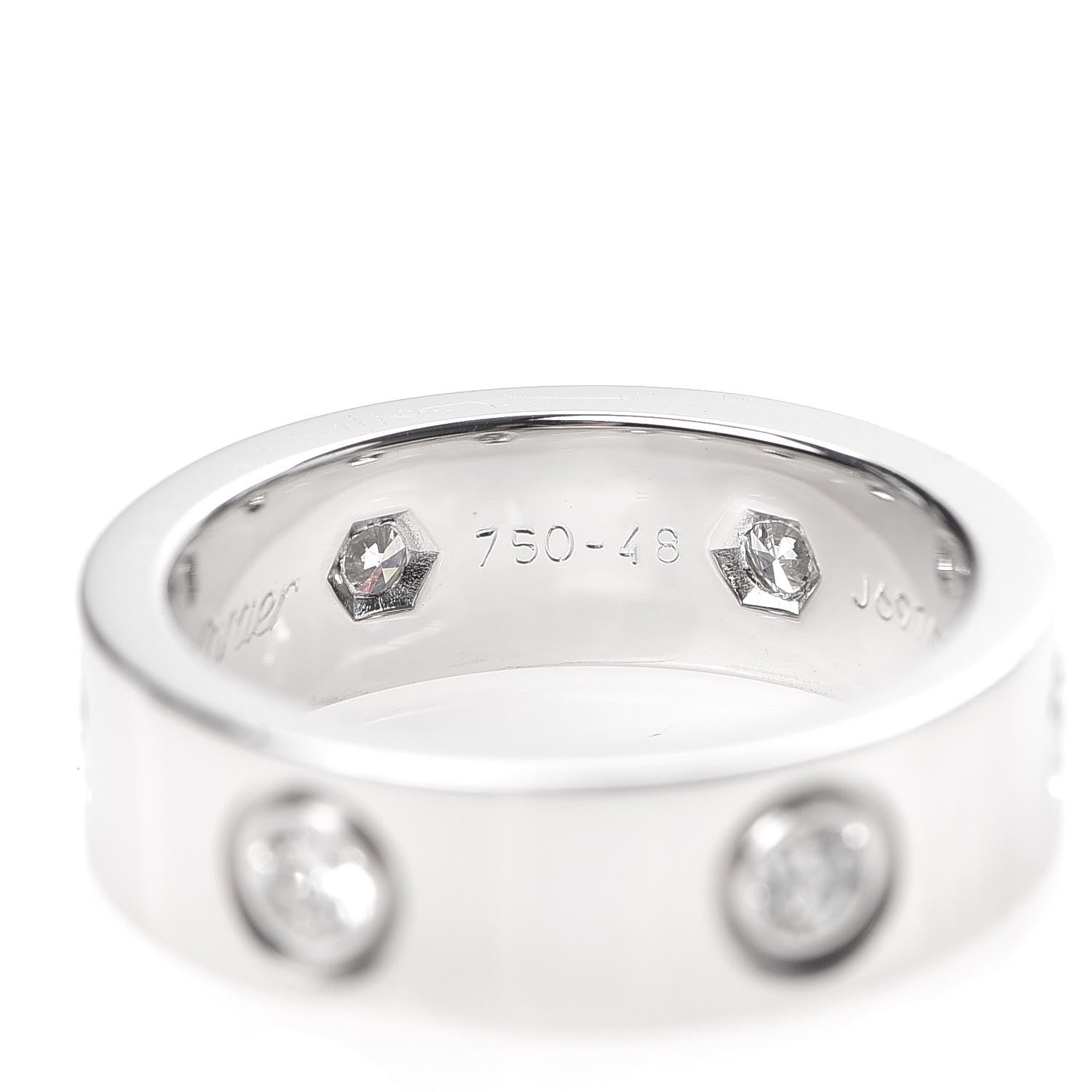 Cartier 18K White Gold 6 Diamond 5.5mm LOVE Ring 48 4.5 5 of 8