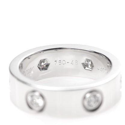 Cartier 18K White Gold 6 Diamond 5.5mm LOVE Ring 48 4.5 5 of 8