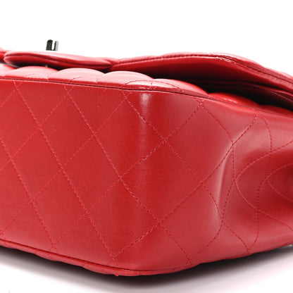Chanel Lambskin Quilted Jumbo Double Flap Red 9 of 9
