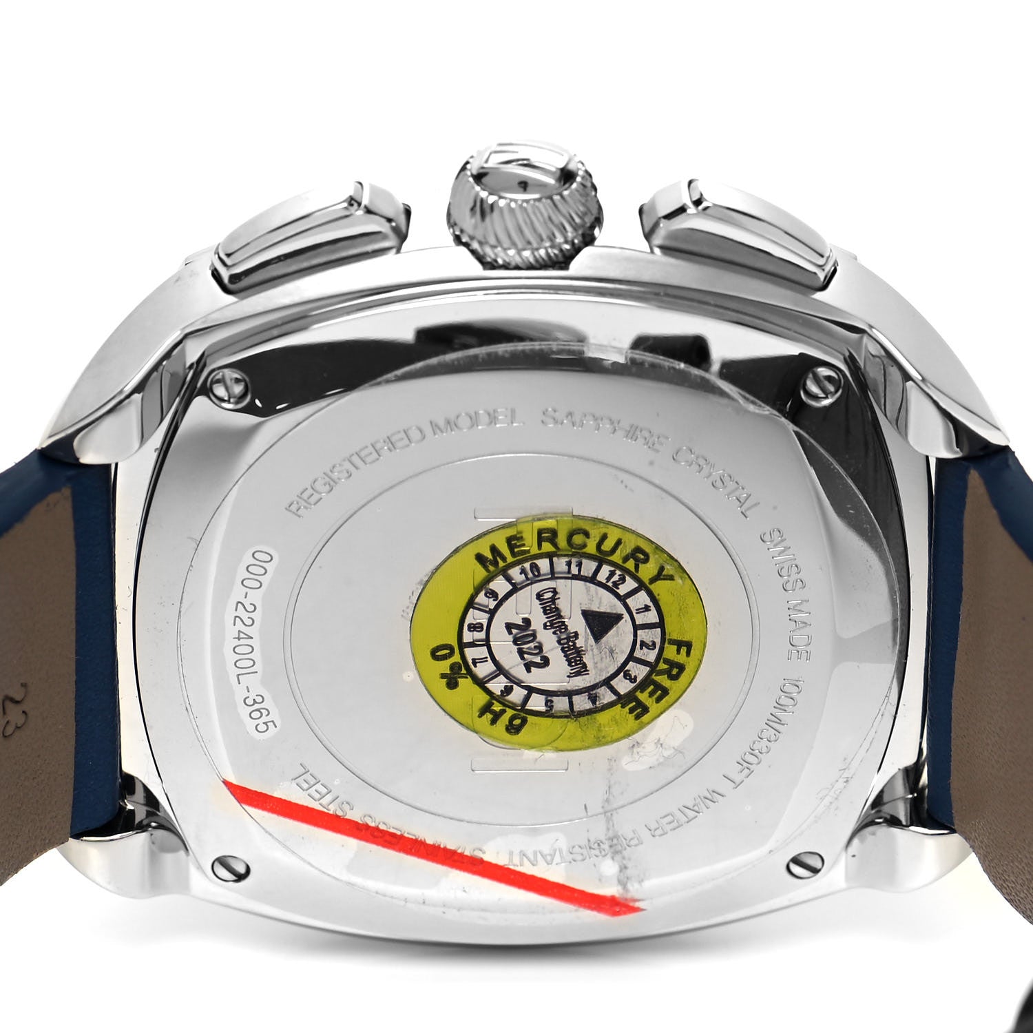 Fendi Stainless Steel Calfskin 44mm Momento Chronograph Quartz Watch Blue 4 of 5