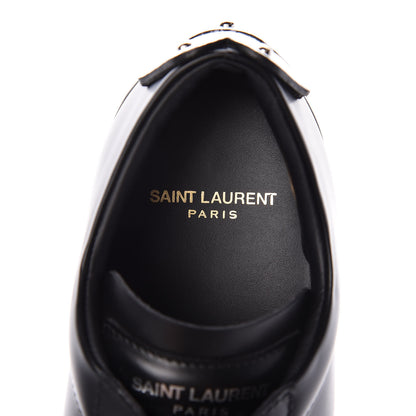 Saint Laurent Calfskin Metallic Ayers Signature Court Lips Sneakers 37 Oro Moon Black 12 of 18