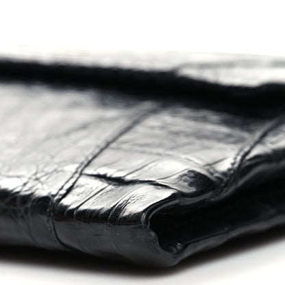 Nancy Gonzalez Crocodile Foldover Clutch Black 11 of 12