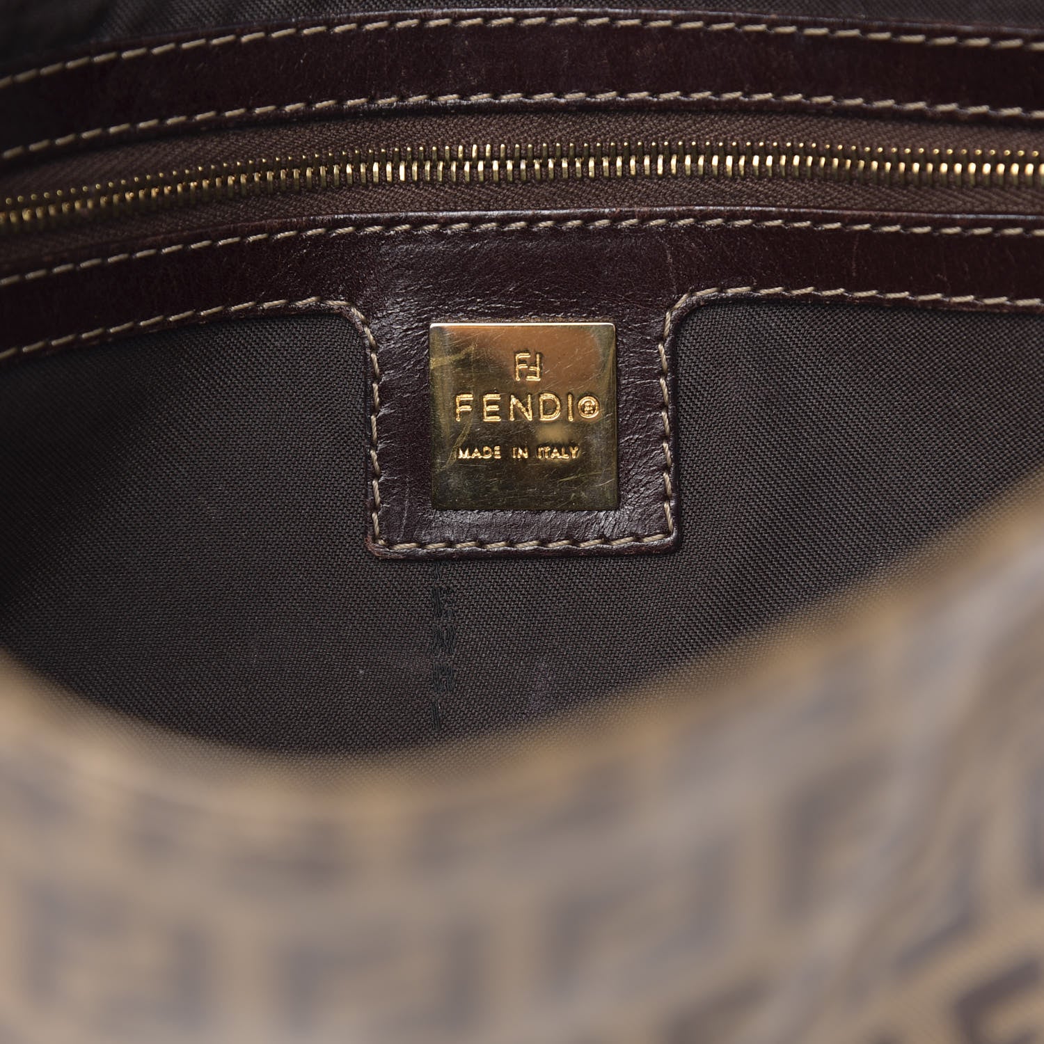 Fendi Vinyl Zucchino Baguette Tobacco 6 of 9