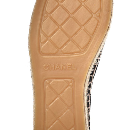 Chanel Suede Pearl CC Espadrilles 39 Black 7 of 10